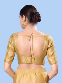 Gold Brocade Zig Zag Design Blouse