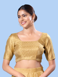Gold Brocade Zig Zag Design Blouse