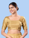 Gold Brocade Zig Zag Design Blouse