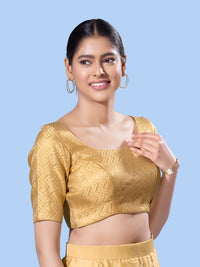 Gold Brocade Zig Zag Design Blouse