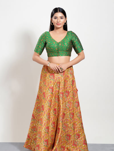 Delicate Weaved Brocade Front Open Blouse