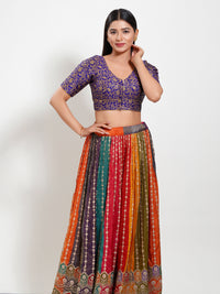 Delicate Weaved Brocade Front Open Blouse