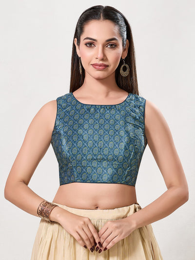Bandhani Printed High Neck Blouse