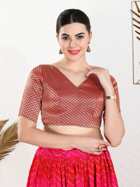 Brocade V Neck Butti Dollar Blouse