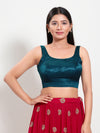 Gajji Silk Round Neck Sleeveless Blouse