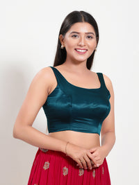 Gajji Silk Round Neck Sleeveless Blouse