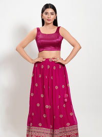 Gajji Silk Round Neck Sleeveless Blouse