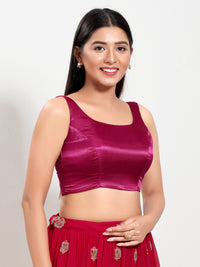 Gajji Silk Round Neck Sleeveless Blouse