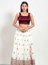 Gajji Silk Round Neck Sleeveless Blouse