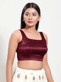 Gajji Silk Round Neck Sleeveless Blouse