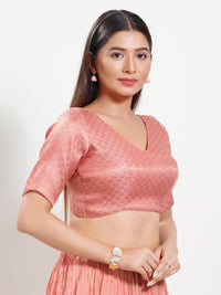 Golden Brocade V Neck Core Blouse