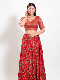 Golden Brocade V Neck Core Blouse