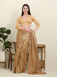 Satin Three Quarter Sleeves Solid V Neck Blouse