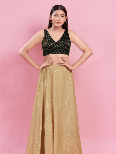 V Neck Brocade Piping Blouse