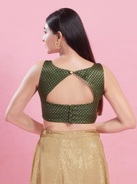 V Neck Brocade Piping Blouse