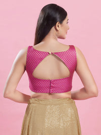 V Neck Brocade Piping Blouse