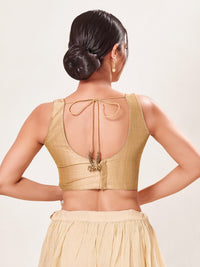 Vamas Silk Solid Rouching Blouse
