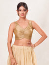 Vamas Silk Solid Rouching Blouse