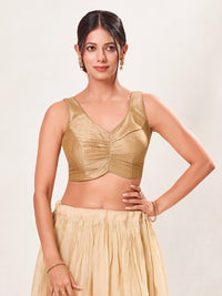 Vamas Silk Solid Rouching Blouse