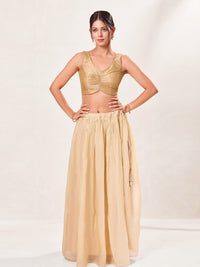 Vamas Silk Solid Rouching Blouse