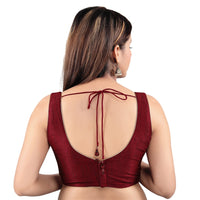 Vamas Silk Solid Rouching Blouse