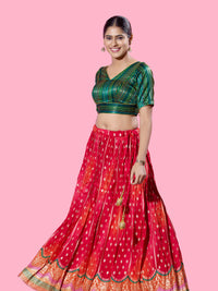 Multi Threadwork Yoke Brocade Blouse
