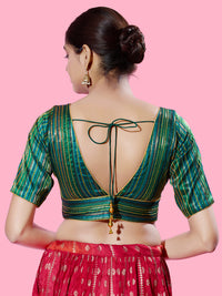 Multi Threadwork Yoke Brocade Blouse