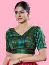 Multi Threadwork Yoke Brocade Blouse