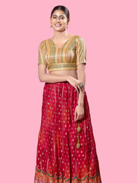 Multi Threadwork Yoke Brocade Blouse