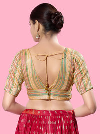 Multi Threadwork Yoke Brocade Blouse