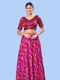 Multi Threadwork Yoke Brocade Blouse