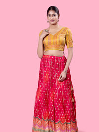 Multi Threadwork Yoke Brocade Blouse