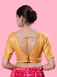 Multi Threadwork Yoke Brocade Blouse