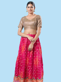 Zari Weaved Lines Brocade Yoke Blouse
