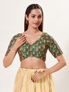 Paisley Brocade Paan Neck Blouse