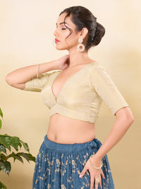 Tissue V Neck Yoke Sabya Cut Blouse