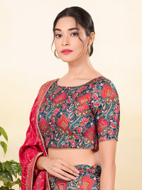 Position Print High Neck Blouse