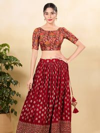 Position Print High Neck Blouse