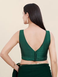 Vamas Silk V Neck Yoke Sleeveless Blouse