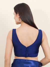 Vamas Silk V Neck Yoke Sleeveless Blouse
