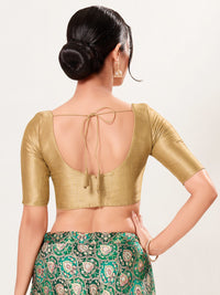 Silk Paan Neck Solid Blouse