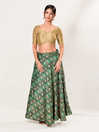 Silk Paan Neck Solid Blouse