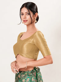 Silk Paan Neck Solid Blouse