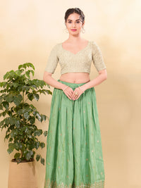 Gold Delicate Embroidery Tissue Blouse