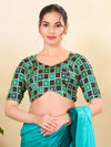Square Embroidery Sequence Chinon Blouse
