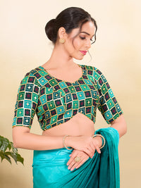 Square Embroidery Sequence Chinon Blouse