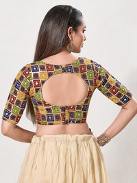 Square Embroidery Sequence Chinon Blouse