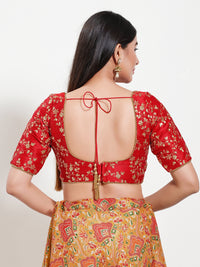 Delicate Embroidery Moti Lace Round Neck Blouse