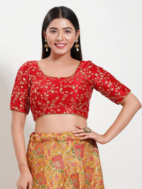Delicate Embroidery Moti Lace Round Neck Blouse
