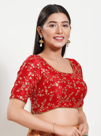 Delicate Embroidery Moti Lace Round Neck Blouse